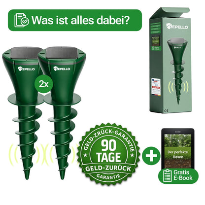 Sonic Pulse Pro™ | Abwehr gegen Maulwürfe, Wühlmäuse und Schlangen