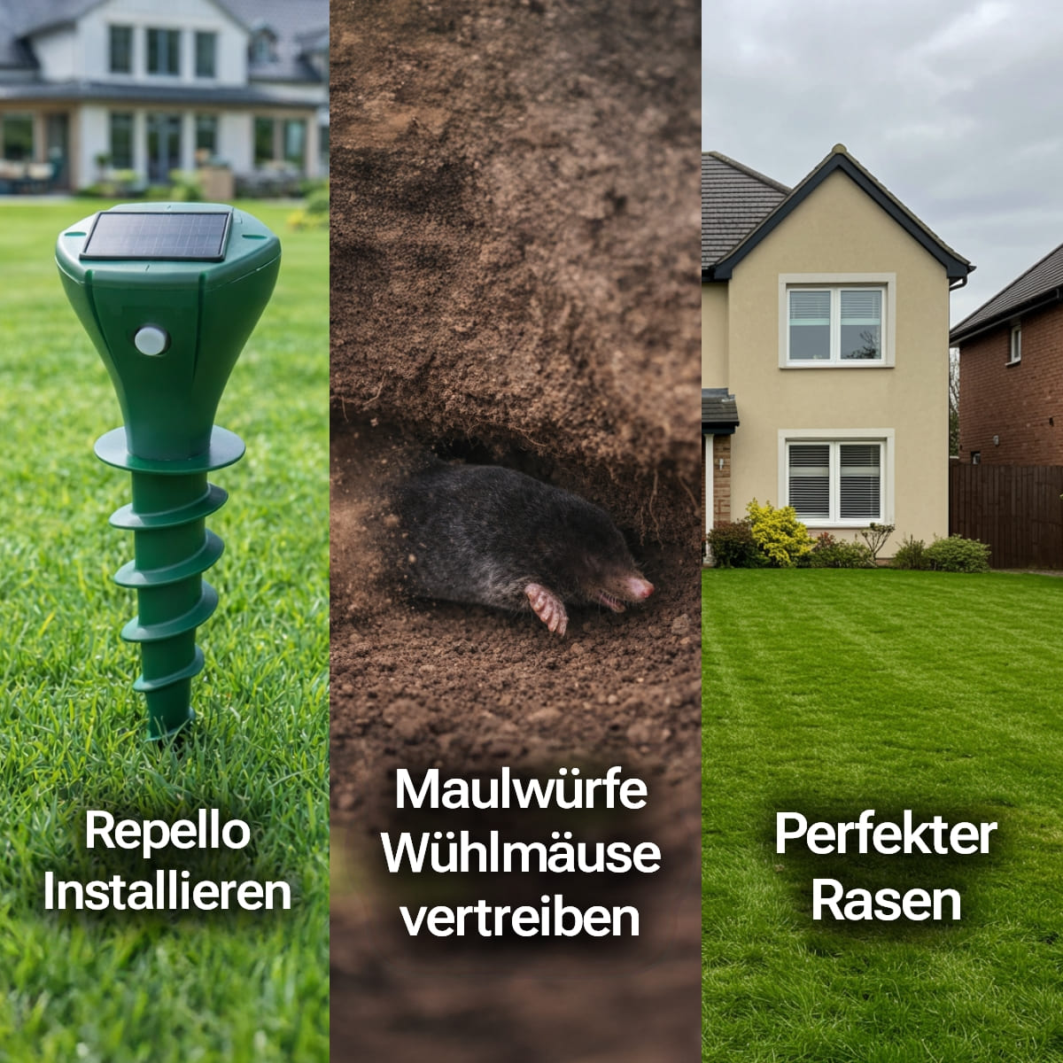Sonic Pulse Pro™ | Abwehr gegen Maulwürfe, Wühlmäuse und Schlangen