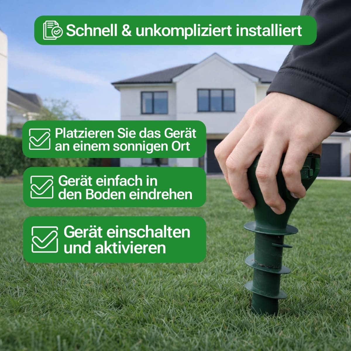 Sonic Pulse Pro™ | Abwehr gegen Maulwürfe, Wühlmäuse und Schlangen