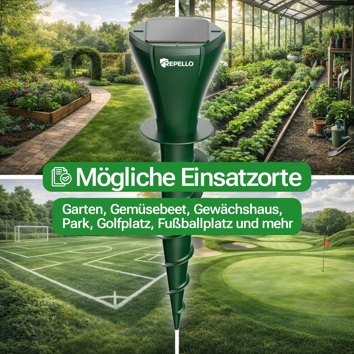 Sonic Pulse Pro™ | Abwehr gegen Maulwürfe, Wühlmäuse und Schlangen